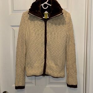 Acorn Cream and Brown Knit Jacket